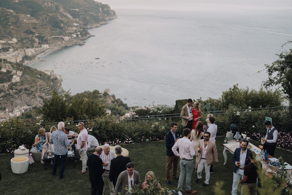 guests and the view of the Amalfi coast, Ravello, Italy